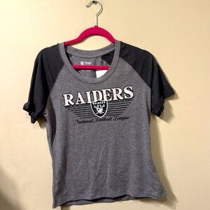 Women's Gray Short Sleeve Crew Neck NFL Licensed Las Vegas Raiders Shirt sz S